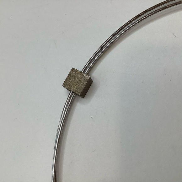 ARTISAN Modern Sterling & Amber Cube Pendant Statement Choker - Picture 6 of 9